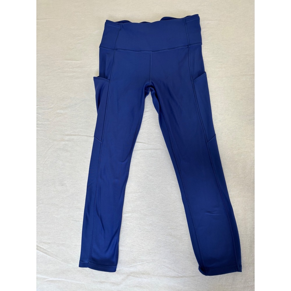 Lululemon Fast and Free High-Rise Crop 23 Larkspur Blue Nulux Leggings 8